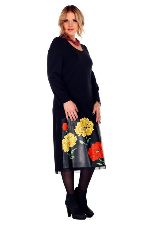 Rochie stofa cu piele  Liza Panait Liza Panait Online Boutique